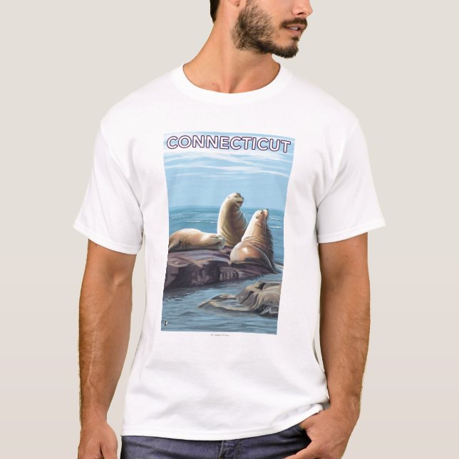 T-shirt Scène de lions de ConnecticutSea (Devant)