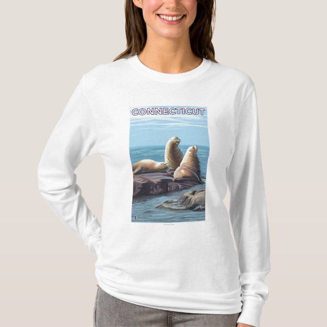 T-shirt Scène de lions de ConnecticutSea (Devant)
