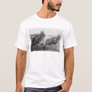 T-shirt Scène de moissonneuse de cartel