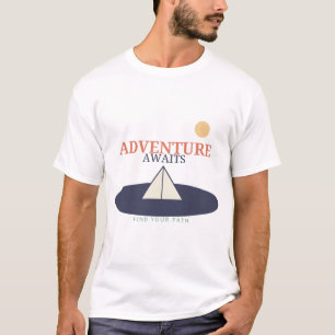 T-shirt Scène de Nature Moderne "L'Aventure Attend