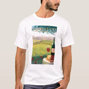 T-shirt Scène de pays de ConnecticutWine