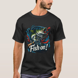 T-shirt Scène de pêche au basses à haute énergie avec écla