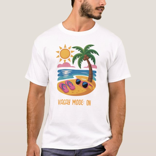 T-shirt Scène de plage d'été minimale - personnalisable (Devant)