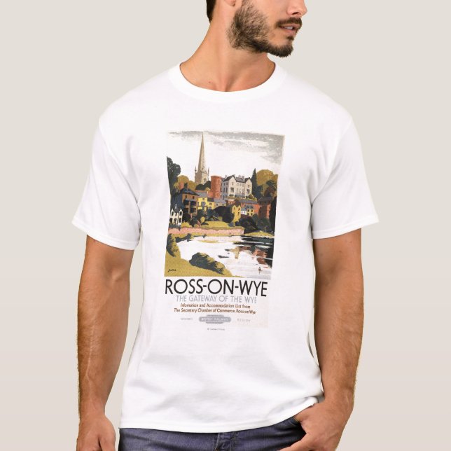 T-shirt Scène de rivière d'affiche britannique de chemins (Devant)