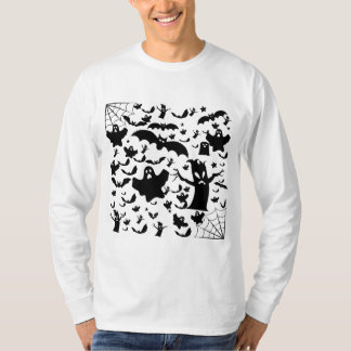 T-shirt Scène de silhouette de fantôme effrayant rose