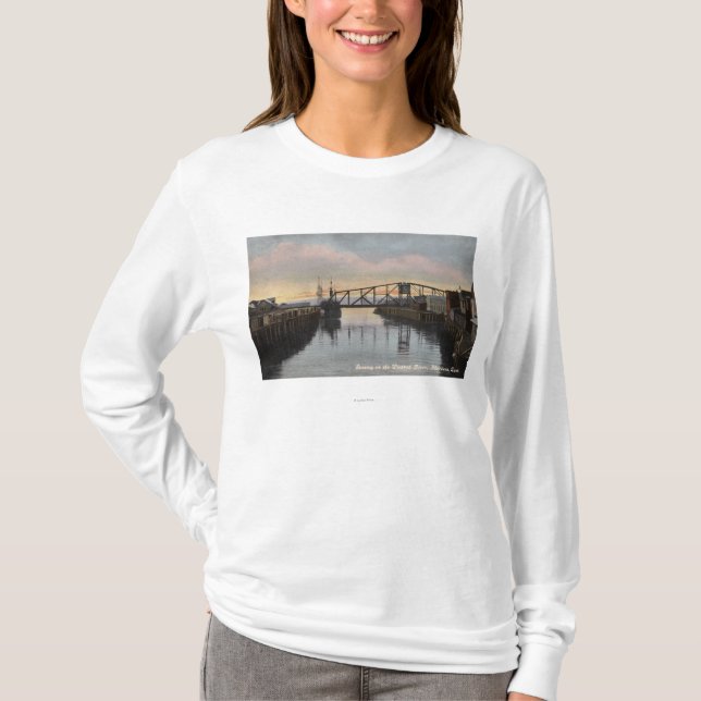 T-shirt Scène de soirée sur la rivière de Wishkah (Devant)