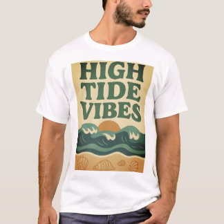 T-shirt Scène de Surf Retro Beach Sunset
