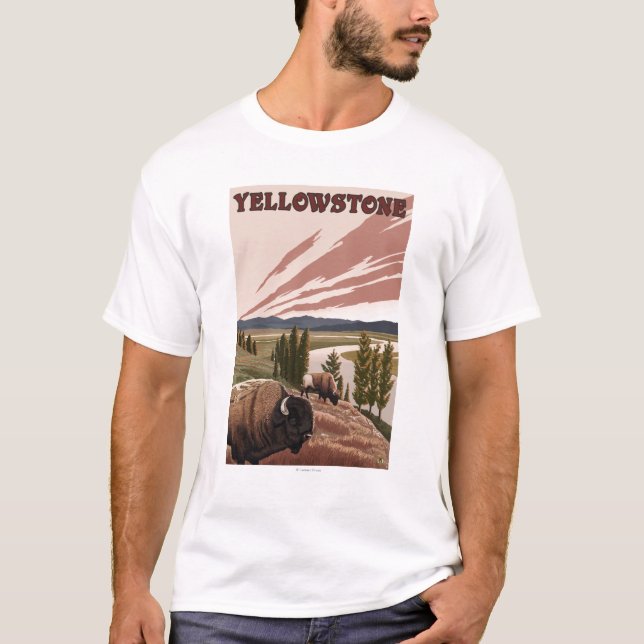 T-shirt Scène de YellowstoneBison (Devant)