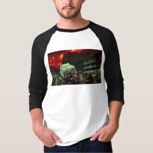 T-shirt Scène d'Halloween apocalyptique de SlipperyJoe gra