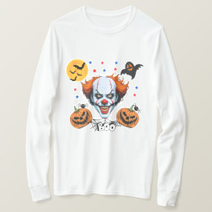 T-shirt Scène d'Halloween de clown effrayant avec des citr
