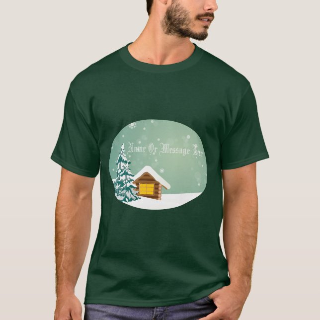 T-shirt Scène d'hiver de Noël personnalisée (Devant)