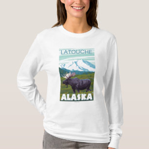 T-shirt Scène d'orignaux - Latouche, Alaska