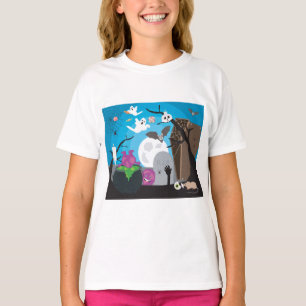 T-shirt Scène du monstre d'Halloween