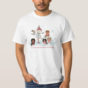 T-shirt Scène hivernale Cavalier King Charles Spaniel 