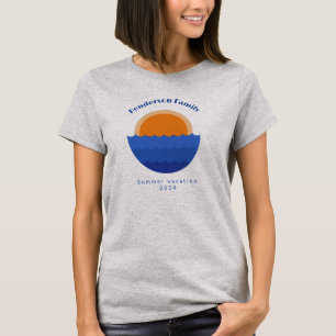 T-shirt Scène minimaliste de coucher de soleil sur l'océan