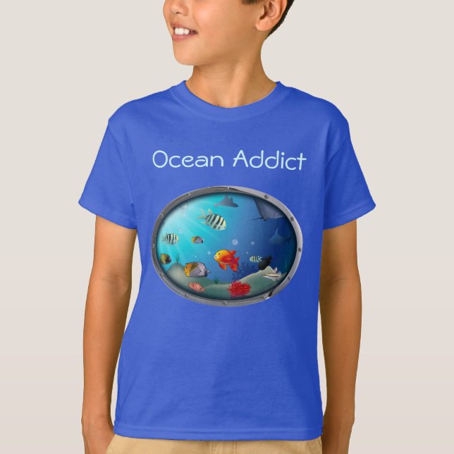 T-shirt Scène personnalisable de vie marine (Devant)