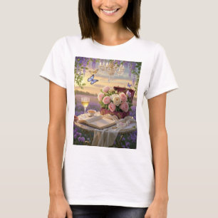 T-shirt Scène rêvée et douce d'une somptueuse, Florale