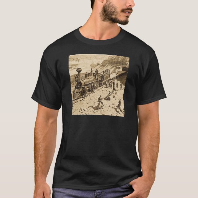 T-shirt Scènes sur la sépia Pacifique de chemin de fer des (Devant)