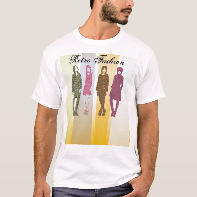 T - Shirt-Schablonen-Retro Mode T-Shirt (Vorderseite)