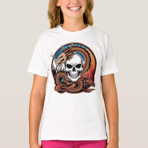 T - Shirt-Schädel und Drachenlogo T-Shirt