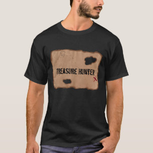 T - Shirt: Schatzsucher (Schatzkarte). Schwarz T-Shirt