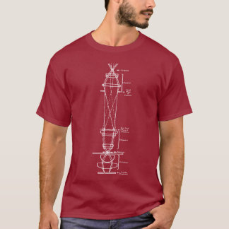 T-shirt Schéma de rayon microscope conception graphique cl