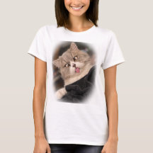T-Shirt schielende Katze