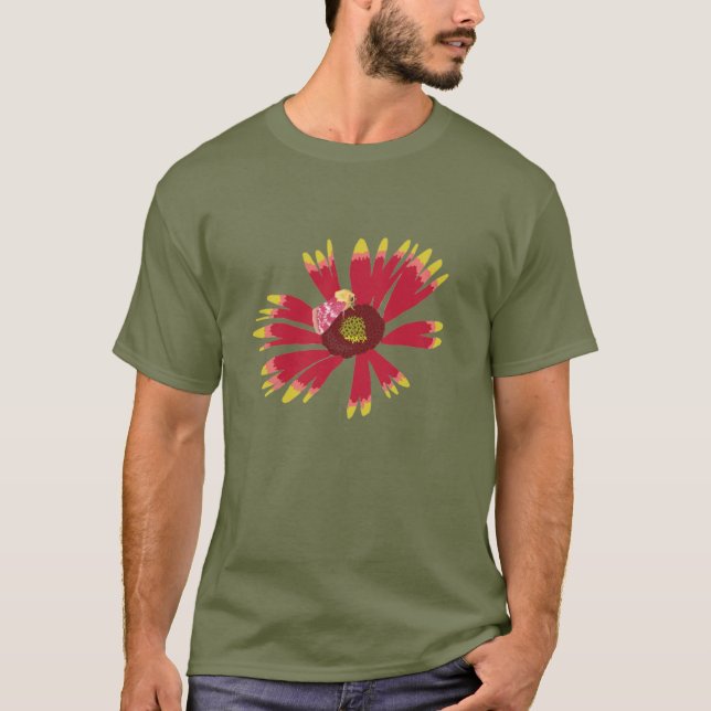T-shirt Schinia peint sur couverture indienne (Devant)
