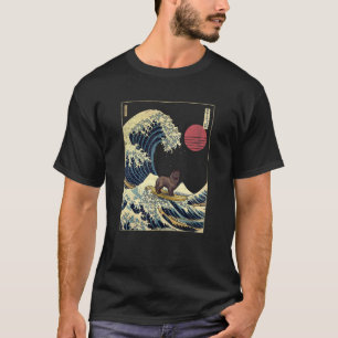 T-shirt Schipperke Japonais Kanagawa Vague Surf Chien