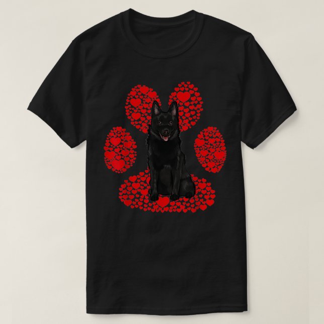 T-shirt Schipperke Valentines Jour Chien Love Paw (Design devant)