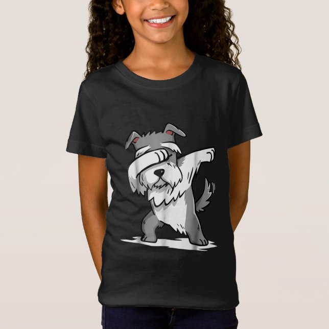T-Shirt Schnauzer Cute Dabbing Funny Dab Dance Cadeau (Devant)
