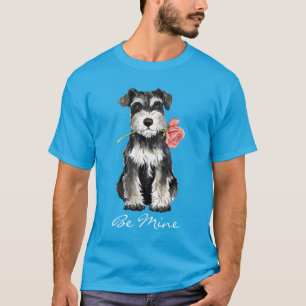 T-shirt Schnauzer de rose de Valentine mini