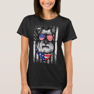 T-shirt Schnauzer Drapeau américain Schnauzer Chien 4t