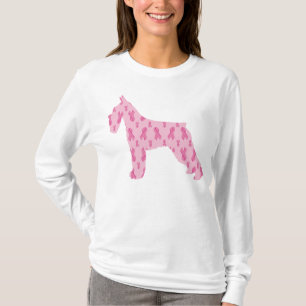 T-shirt Schnauzer du ruban rose pour le cancer