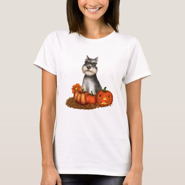 T-shirt Schnauzer Halloween (Devant)