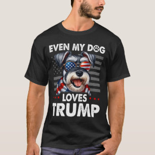 T-shirt Schnauzer même mon chien aime Trump drôle
