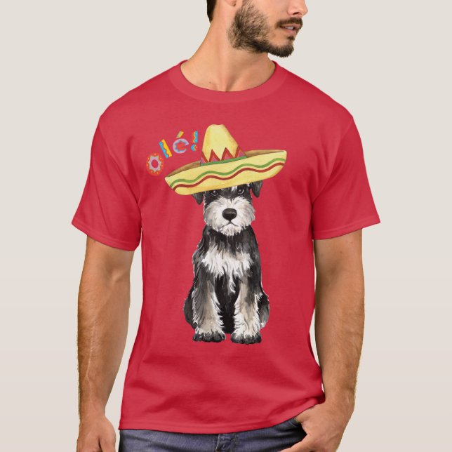 T-shirt Schnauzer miniature de fiesta (Devant)