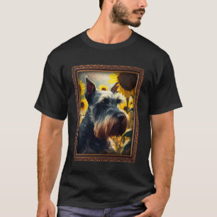 T-shirt Schnauzer Standard Peinture Tournesol Fleur Maman 