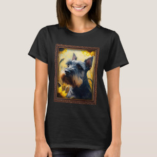 T-shirt Schnauzer Standard Peinture Tournesol Fleur Maman 