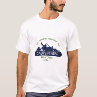 T - Shirt Schnee Boarding MONTANA USA