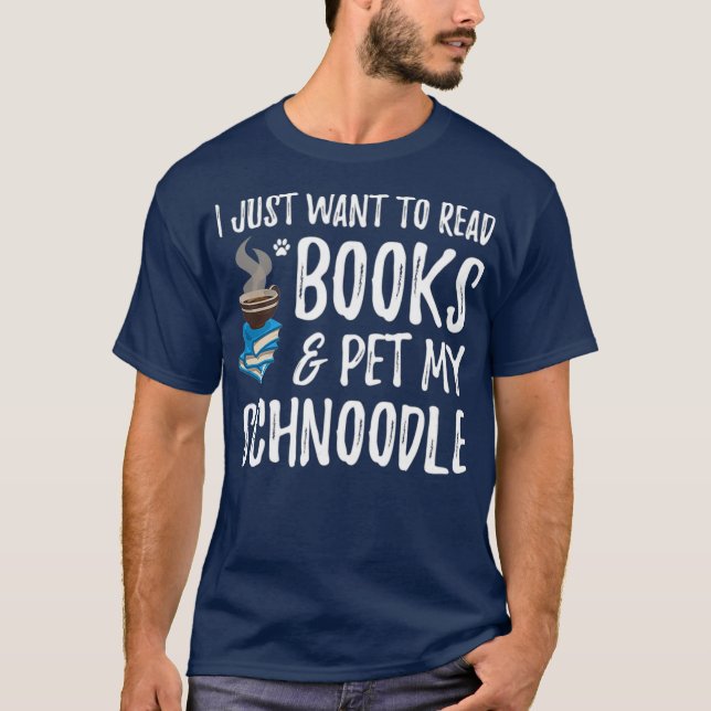 T-shirt Schnoodle Avid Book Reader Funny Chien Maman Cadea (Devant)