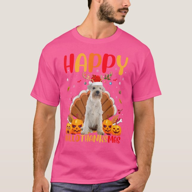 T-shirt Schnoodle Chien Happy Schnoodle Hellothanksmas (Devant)