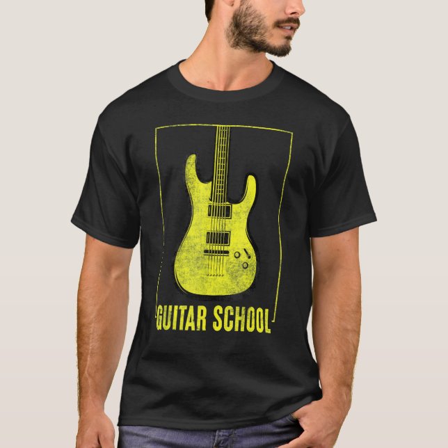 T-shirt School Guitarist Vintag (Devant)