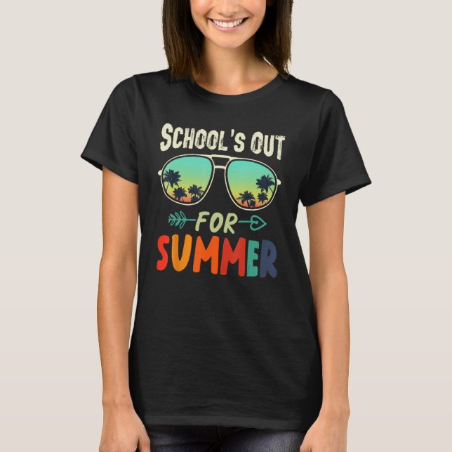 T-shirt School s Out For Summer Cool Tropical Sunglasses D (Devant)