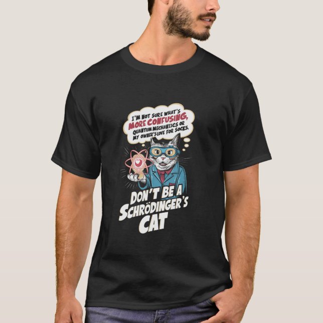T-shirt Schrodinger s Chat physique quantique Science Love (Devant)