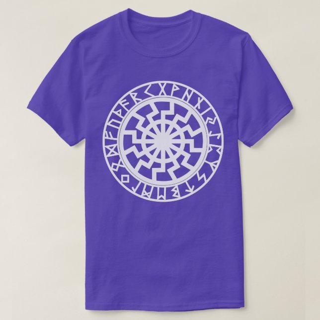 T-shirt Schwarze Sonne Black Sun Blacksun Runes Futhark Od (Design devant)