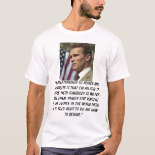 T-shirt Schwarzenegger, "mon rapport avec la puissance et
