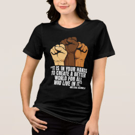 T-Shirt-Schwarzer Geschichtsmonat 100 Jahre Tri-Blend Shirt