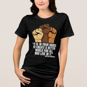 T-Shirt-Schwarzer Geschichtsmonat 100 Jahre Tri-Blend Shirt