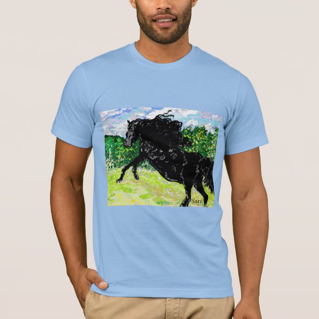 T - Shirt: Schwarzer Hengst T-Shirt (Vorderseite)